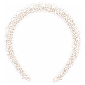 Jennifer Behr Arco de cabelo com pérolas brancas Branco