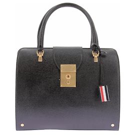 Thom Browne Sacola "Mr. Thom" em couro granulado Preto