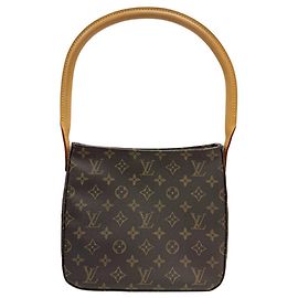 Sac à épaule Louis Vuitton Monogram Looping MM Marron