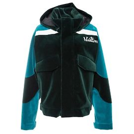 Louis Vuitton Giacca in velluto colorblock FW22 Nero Bianco Blu Verde