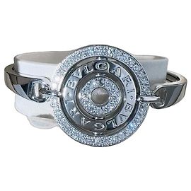 Bulgari Pulseira Bvlgari Grilia Luna em ouro branco e diamantes Prata