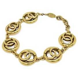 Pulsera de cadena con círculo logo Coco de Chanel Dorado