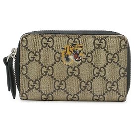 Carteira/Porta-moedas redondo GG Supreme Bestiary Gucci Preto Bege