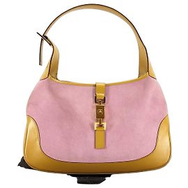 Gucci Jackie 1961 Hobo em camurça com couro Small Rosa