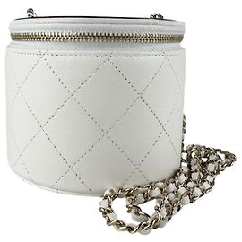 Borsa a tracolla in pelle Chanel Nero Bianco
