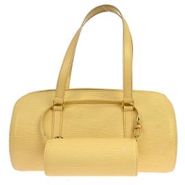 Sac à main Louis Vuitton Soufflot en cuir Epi Jaune