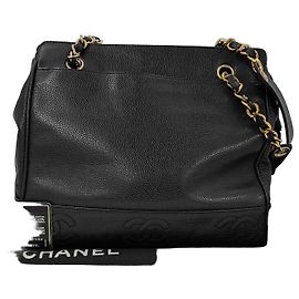 Chanel Triple CC Chain Shoulder Bag Caviar Leather Black