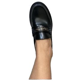 Dior Mules em couro preto Preto
