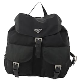 Prada Double Front Pocket Backpack Tessuto Medium Black