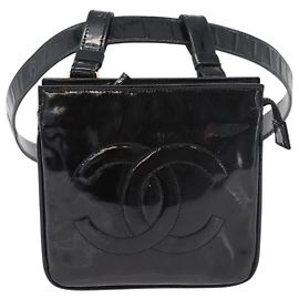 Chanel Vintage Timeless Belt Bag Patent leather Black