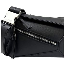 Pochete mini de couro Loewe Puzzle Preto