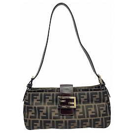 Bolsa de ombro bucket Fendi Zucca Mamma Marrom