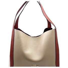 Sac Hobo COACH Hadley Colorblock en cuir Rouge Beige Écru