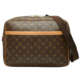 Sac bandoulière Louis Vuitton Monogram Reporter GM Marron