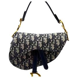 Borsa Saddle Trotter Christian Dior Blu navy