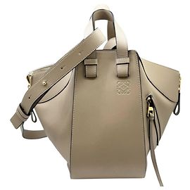 Bolsa de ombro em couro Loewe Hammock Small Cinza