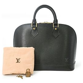 Louis Vuitton Alma Epi Noir Handbag Black