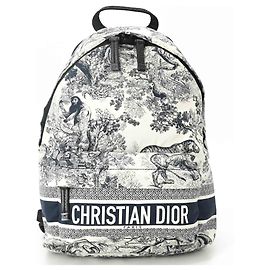 Kleiner Christian Dior Nylon Rucksack Weiß Marineblau