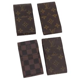 LOUIS VUITTON Monogram Damier Ebene Etui Cigarette Case 4 Set LV Auth BA13268 Monogram