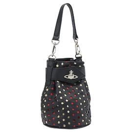 Pochette Vivienne Westwood de couro preto e prata Auth 181785A Preto Prata