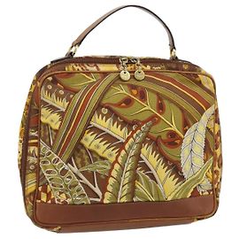 Borsa Salvatore Ferragamo in tela khaki e oro Auth BA13119 D'oro Cachi
