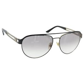 VERSACE Medusa Sunglasses metal Black Auth BA13255 Black
