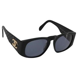 Gafas de sol CHANEL plástico Negro CC Auth BA13228 Negro