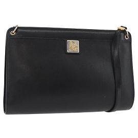 Borsa a Spalla Christian Dior in Pelle Nera e Oro Auth 182420 Nero D'oro