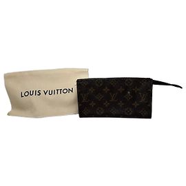 Pochette com zíper em Canvas Monogram Louis Vuitton Vintage Marrom Marrom