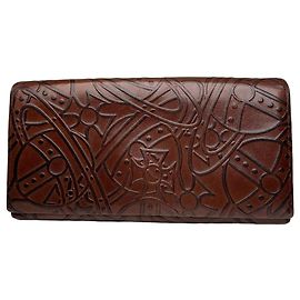 Vintage Vivienne Westwood Leather Wallet Brown Cream