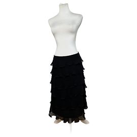 Falda de gasa vintage Armani Negra M Negro