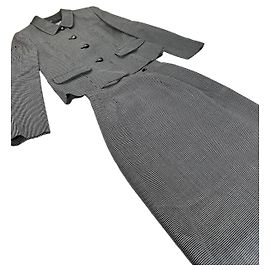 Vintage Courreges Karo-Blazer / Zweiteiler Schwarz Weiß M Schwarz