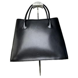 Tote en cuir structuré vintage Issey Miyake noir Noir