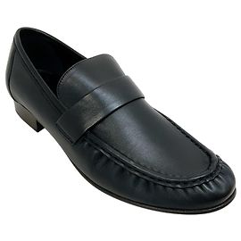 Mocassins en cuir noir froncés Mansur Gavriel Noir