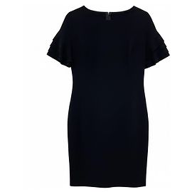 Robe midi Akris Punto noire à manches volantées Noir