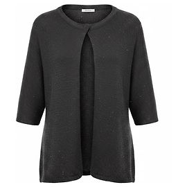 Suéter de malha de algodão preto com microsequins Peserico Preto