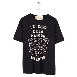 Camiseta de algodón negra Valentino Negro