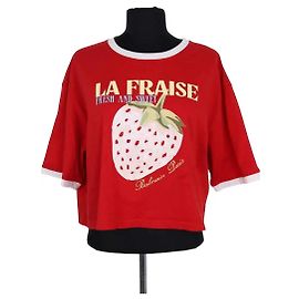 Camiseta Balmain roja de algodón Roja
