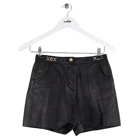 Mini short en cuir noir Maje Noir