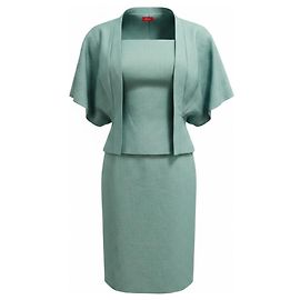 Conjunto de conjunto de saia e top de lã e linho verde menta Brioni Verde