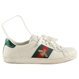 Gucci Weiße Low-Top-Sneaker Weiß