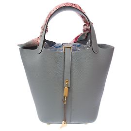 Hermès Bolsa HERMES Picotin em Couro Cinza - 103581 Cinza