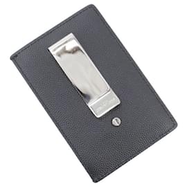 Porte-cartes en cuir noir Yves Saint Laurent Noir
