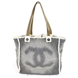 Sacola Tote Chanel em algodão marfim Cru