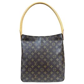 Bolso de Hombro Louis Vuitton Looping GM Monogram Castaño