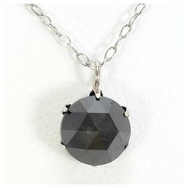 Autre Marque Colar de platina com diamante preto Preto Outro