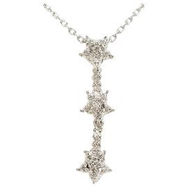 Autre Marque Colar de ouro branco 10K e platina com diamantes Dourado Outro