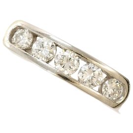 Autre Marque Anel de banda de platina com diamante Outro
