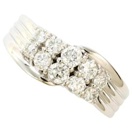 Autre Marque PT900 Platinum Band Ring with Diamond Other
