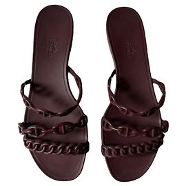 Hermès Rivage Mule in gomma bordeaux Bordò